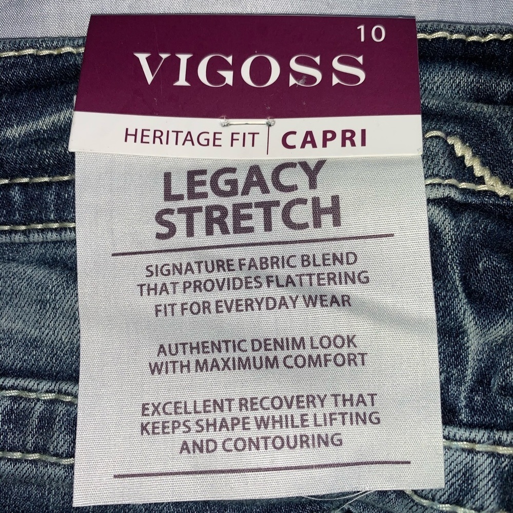 NEW Women’s Vigoss Cropped Dark Denim Jeans sz 10 - Picture 8 of 8